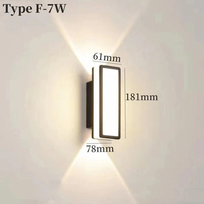Verthara Outdoor Waterproof LED Wall Lamp for Garden and Porch – IP65 Rated, 7W/12W/24W Options, Warm White