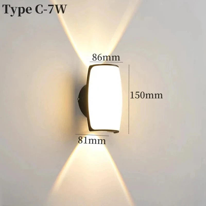 Verthara Outdoor Waterproof LED Wall Lamp for Garden and Porch – IP65 Rated, 7W/12W/24W Options, Warm White