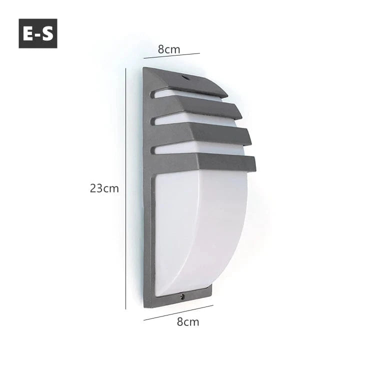 Verthara Outdoor Waterproof LED Wall Lamp – Modern Aluminum Exterior Wall Light for Garden and Porch, E27 Socket, IP65 Rated E-S Grey / 12W Cold White