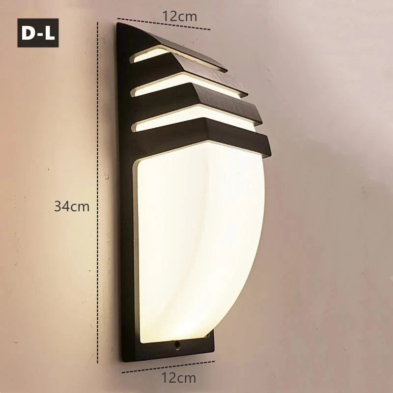 Verthara Outdoor Waterproof LED Wall Lamp – Modern Aluminum Exterior Wall Light for Garden and Porch, E27 Socket, IP65 Rated D-L Black / 12W Cold White