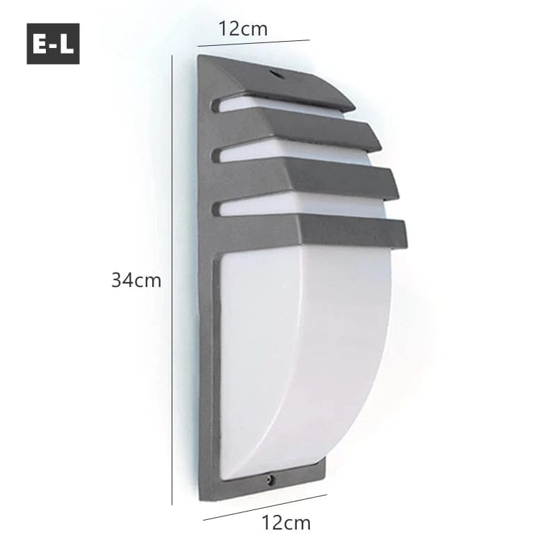 Verthara Outdoor Waterproof LED Wall Lamp – Modern Aluminum Exterior Wall Light for Garden and Porch, E27 Socket, IP65 Rated E-L Grey / 12W Cold White
