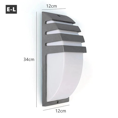 Verthara Outdoor Waterproof LED Wall Lamp – Modern Aluminum Exterior Wall Light for Garden and Porch, E27 Socket, IP65 Rated E-L Grey / 12W Cold White