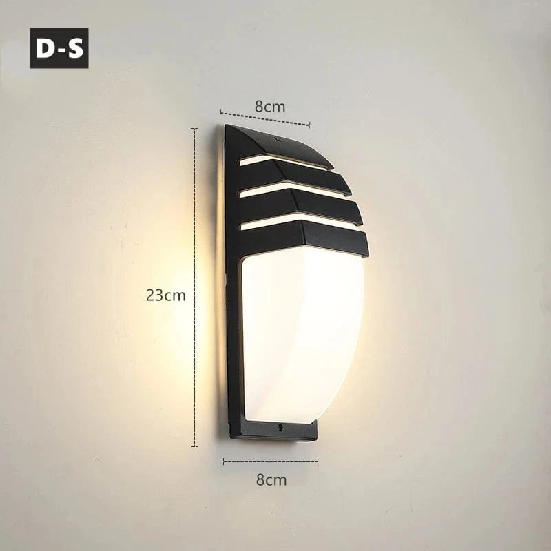 Verthara Outdoor Waterproof LED Wall Lamp – Modern Aluminum Exterior Wall Light for Garden and Porch, E27 Socket, IP65 Rated D-S Black / 12W Cold White