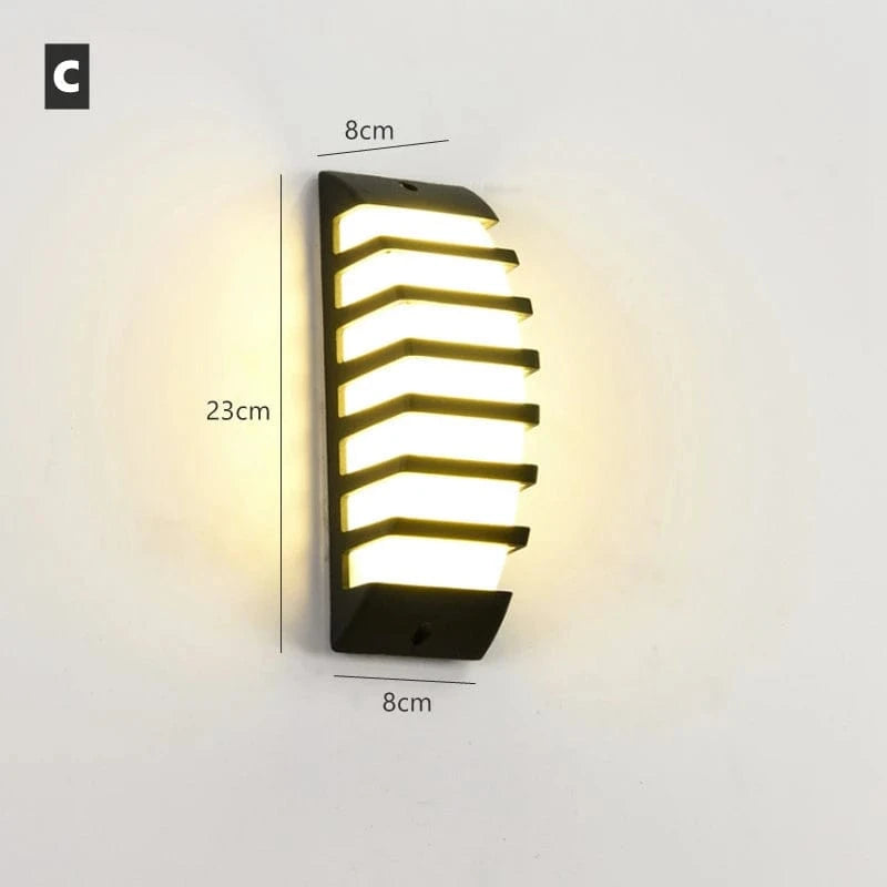 Verthara Outdoor Waterproof LED Wall Lamp – Modern Aluminum Exterior Wall Light for Garden and Porch, E27 Socket, IP65 Rated C Black / 12W Cold White