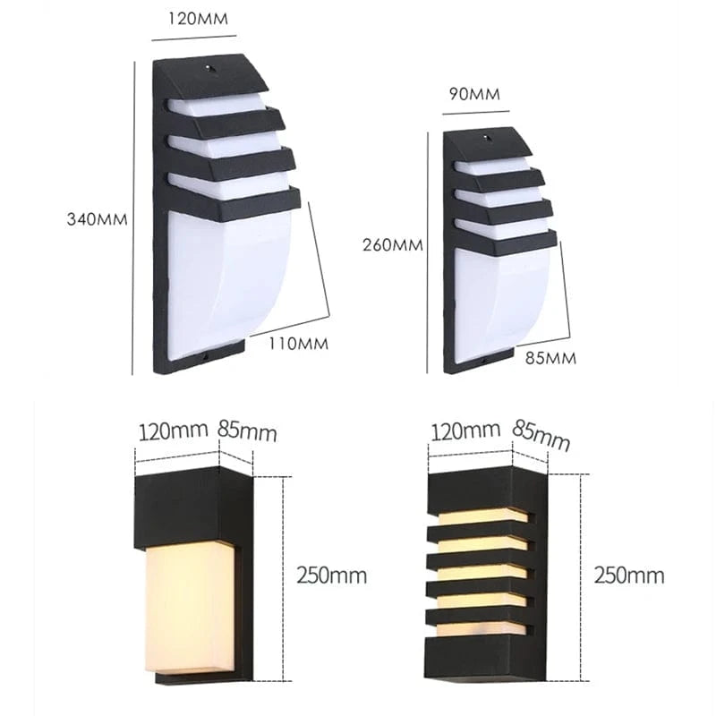 Verthara Outdoor Waterproof LED Wall Lamp – Modern Aluminum Exterior Wall Light for Garden and Porch, E27 Socket, IP65 Rated