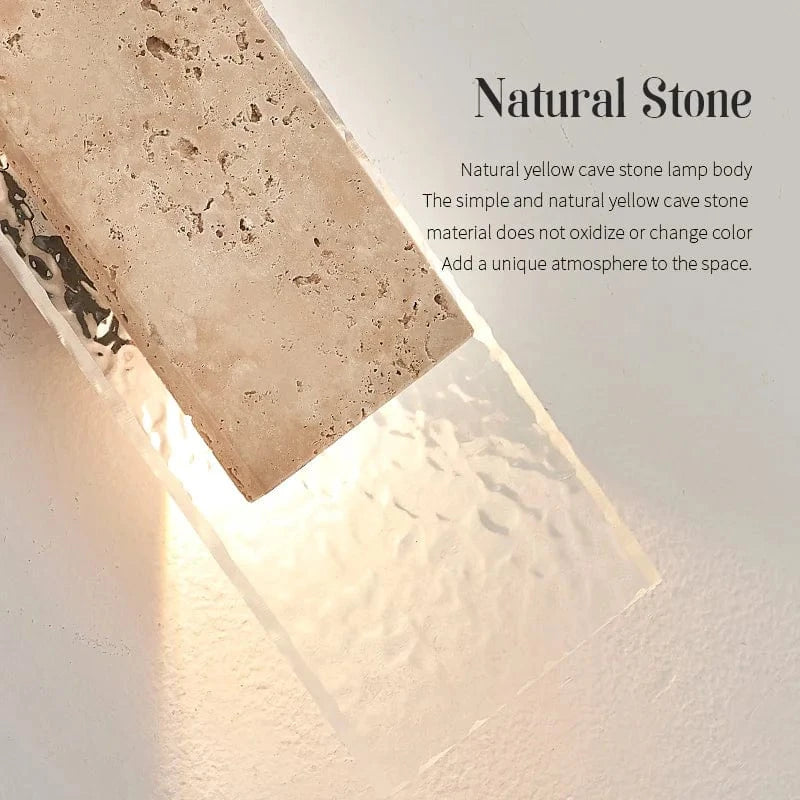 Verthara Outdoor Waterproof LED Wall Lights with Natural Stone Design – 18W Exterior Wall Lantern for Patios and Porches