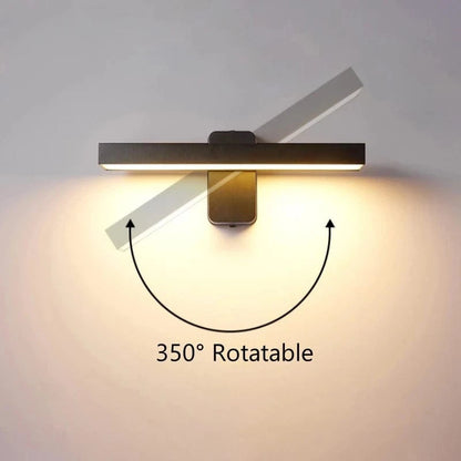 Verthara PIR Motion Sensor Outdoor Wall Light - Rotatable Design - IP65 Waterproof - Warm White - Adjustable Length - Aluminium And Glass