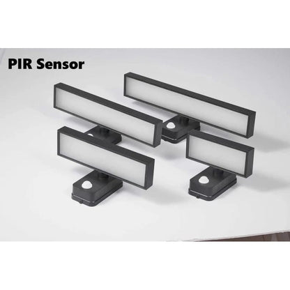 Verthara PIR Motion Sensor Outdoor Wall Light - Rotatable Design - IP65 Waterproof - Warm White - Adjustable Length - Aluminium And Glass