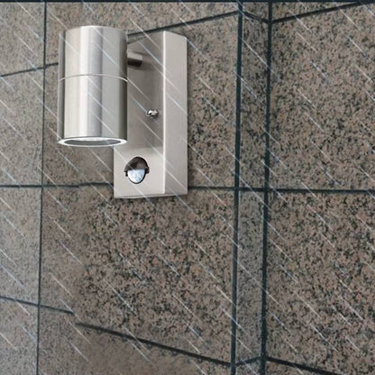 Verthara PIR Motion Sensor Outdoor Wall Light – Waterproof Stainless Steel LED Lantern with Replaceable GU10 Bulb for Enhanced Security