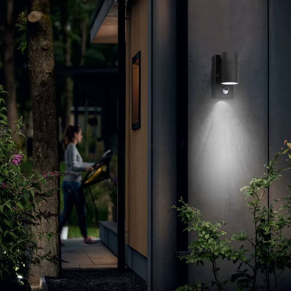 Verthara PIR Motion Sensor Outdoor Wall Light – Waterproof Stainless Steel LED Lantern with Replaceable GU10 Bulb for Enhanced Security