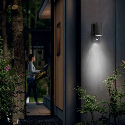 Verthara PIR Motion Sensor Outdoor Wall Light – Waterproof Stainless Steel LED Lantern with Replaceable GU10 Bulb for Enhanced Security