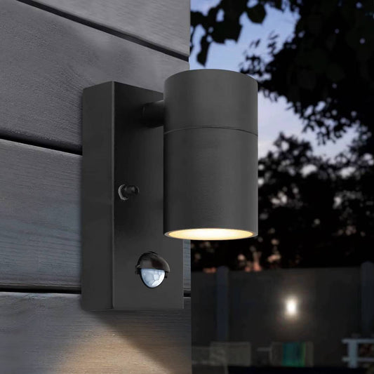 Verthara PIR Motion Sensor Outdoor Wall Light – Waterproof Stainless Steel LED Lantern with Replaceable GU10 Bulb for Enhanced Security