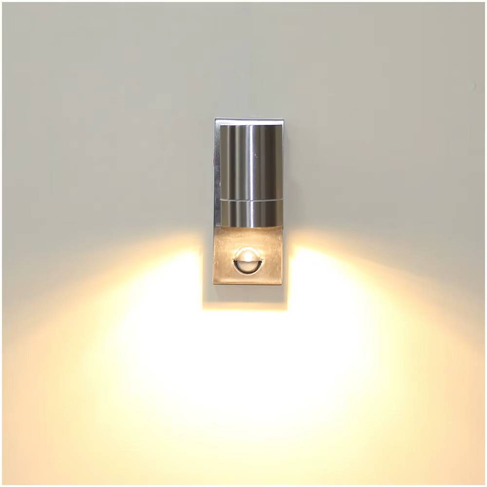 Verthara PIR Motion Sensor Outdoor Wall Light – Waterproof Stainless Steel LED Lantern with Replaceable GU10 Bulb for Enhanced Security