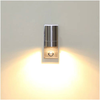 Verthara PIR Motion Sensor Outdoor Wall Light – Waterproof Stainless Steel LED Lantern with Replaceable GU10 Bulb for Enhanced Security