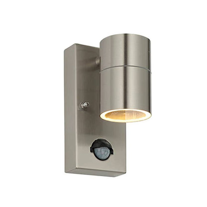 Verthara PIR Motion Sensor Outdoor Wall Light – Waterproof Stainless Steel LED Lantern with Replaceable GU10 Bulb for Enhanced Security Silver / Cold white 5W