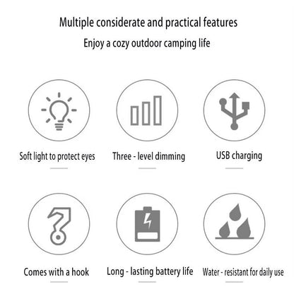 Verthara Portable Waterproof Rechargeable Camping Lantern with USB Charging – Lightweight LED Camping Light for Outdoor Adventures Default
