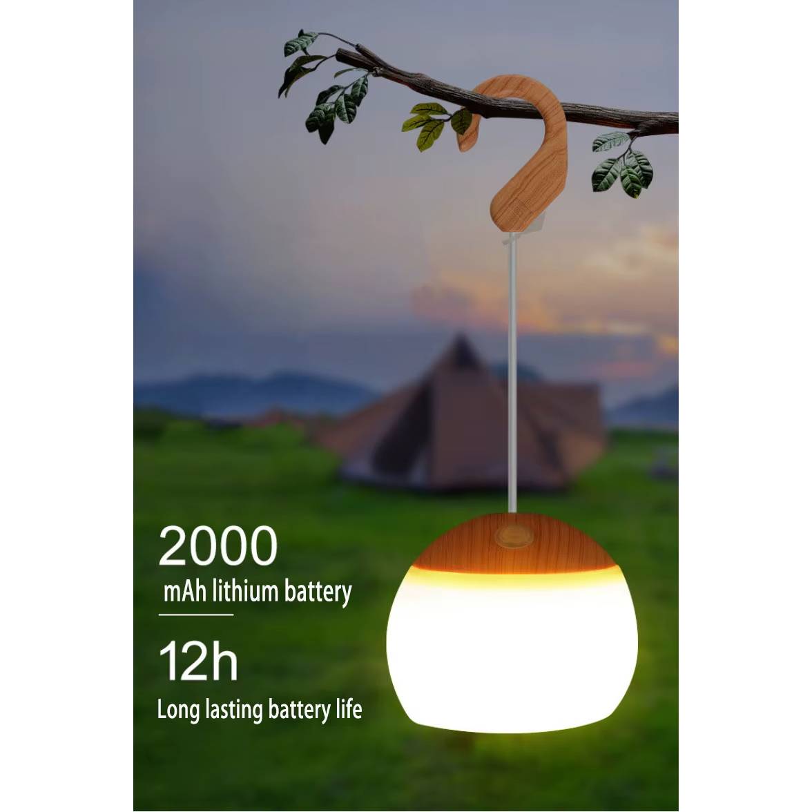 Verthara Portable Waterproof Rechargeable Camping Lantern with USB Charging – Lightweight LED Camping Light for Outdoor Adventures Default