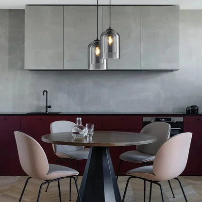 Verthara Postmodern Pendant Light – Double Glass Shade – Modern Design - Ideal For Kitchen - Dining Room - Bedroom - LED Compatible