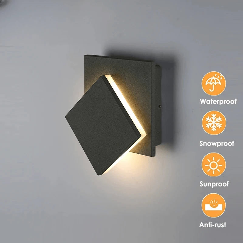 Verthara Premium 360° Rotating Square Outdoor Wall Light