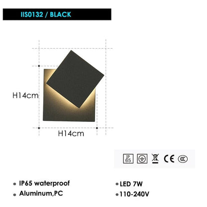 Verthara Premium 360° Rotating Square Outdoor Wall Light