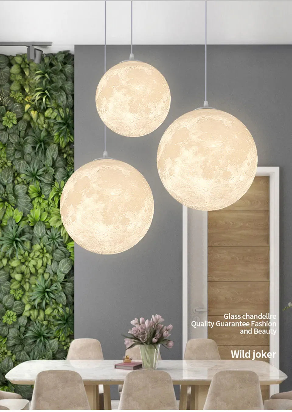 Verthara Premium 3D Moon Medal LED Pendant Light