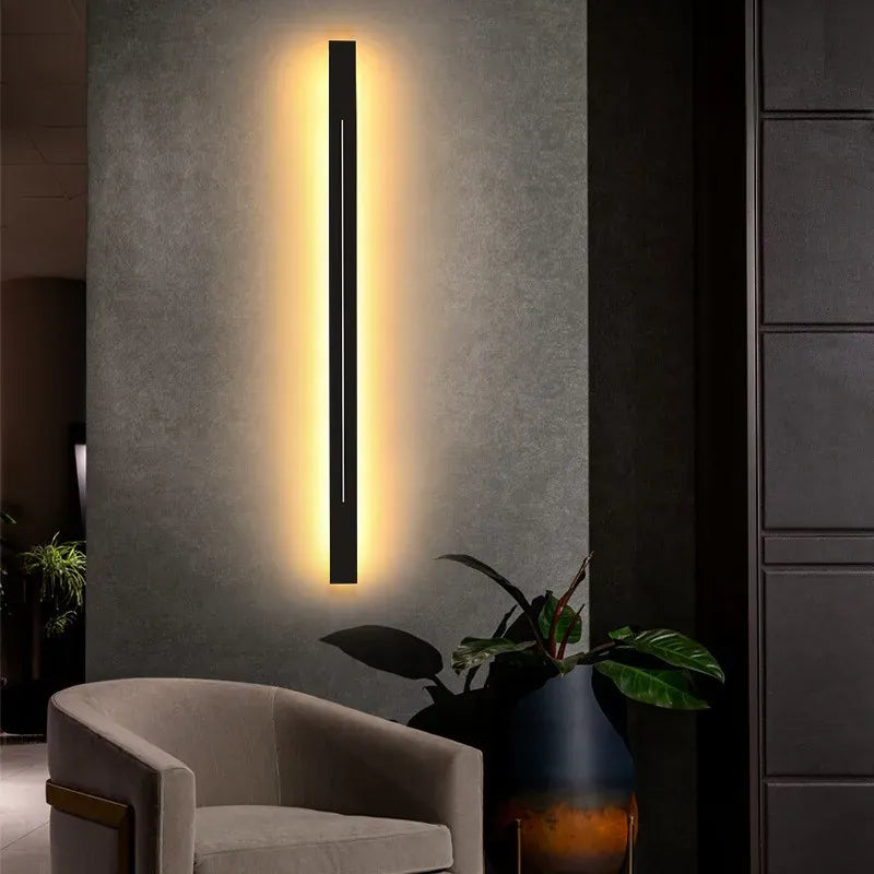Verthara Premium Acrylic Mirror Wall Sconce Black color / L60cm 8W