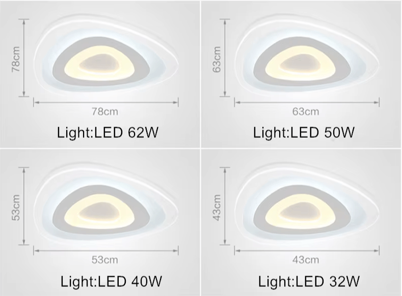 Verthara Premium Acrylic Triangle LED Ceiling Light Dimmable Flush Mount