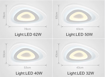 Verthara Premium Acrylic Triangle LED Ceiling Light Dimmable Flush Mount