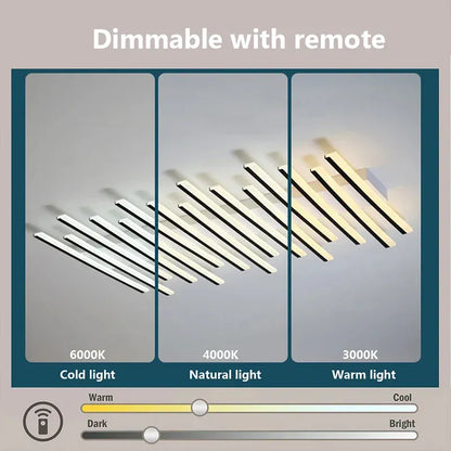 Verthara Premium Adjustable LED Ceiling Lamp With Remote Control – Minimalist Design - Acrylic - Black - Indoor Lighting - Modern Style