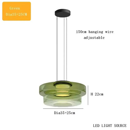 Verthara Premium Adjustable LED Glass Pendant Light for Kitchen Island – Modern Pendant Lighting with Energy Efficient Illumination green 25cm 35cm / Cold White