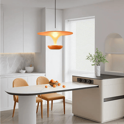 Verthara Premium Adjustable LED Pendant Light - Ceiling Mount - Minimalist - Artistic Design - 24cm - Ideal For Kitchen Island - Indoor Use Orange / changeable