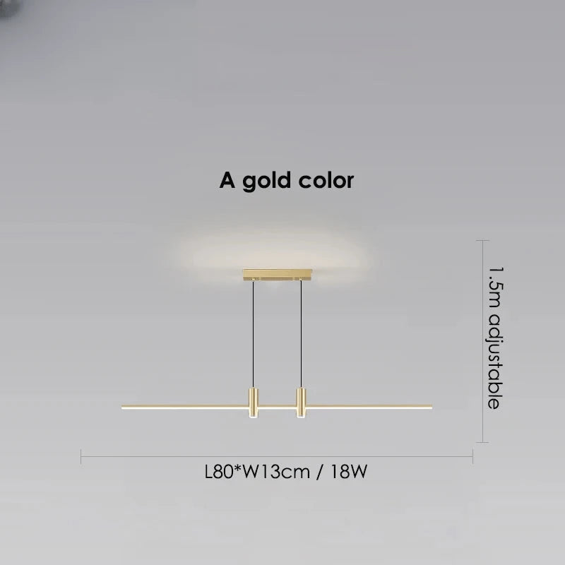 Verthara Premium Adjustable Linear Pendant Chandelier A gold 80cm