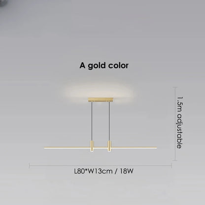 Verthara Premium Adjustable Linear Pendant Chandelier A gold 80cm
