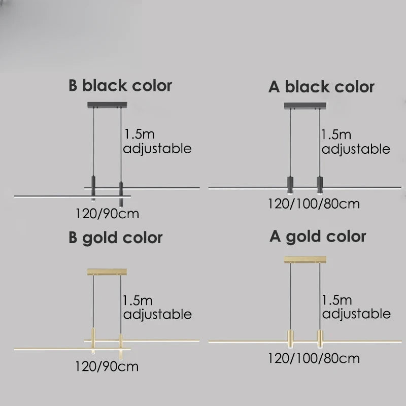 Verthara Premium Adjustable Linear Pendant Chandelier