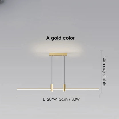 Verthara Premium Adjustable Linear Pendant Chandelier A gold 120cm