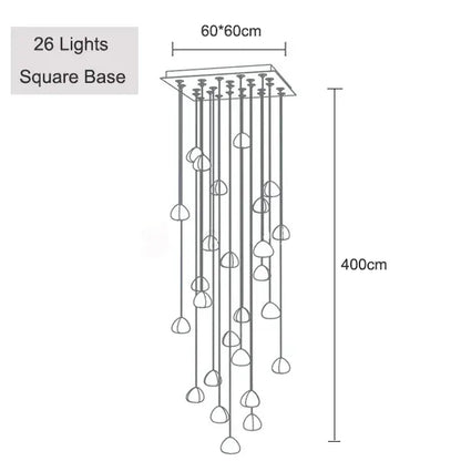 Verthara Premium Adjustable Pendant Light With Crystal Ball Chandelier – Modern Design - Indoor Lighting - High-Quality Metal - Polished Chrome Finish