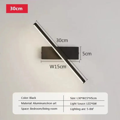 Verthara Premium Adjustable Rotating Wall Sconce Black 30cm / Cool White(5500-7000K)