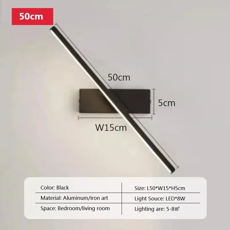 Verthara Premium Adjustable Rotating Wall Sconce Black 50cm / Cool White(5500-7000K)