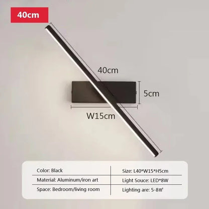 Verthara Premium Adjustable Rotating Wall Sconce Black 40cm / Cool White(5500-7000K)