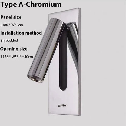 Verthara Premium Adjustable USB Bedside Reading Wall Sconce Type A Nickel / Cool White(5500-7000K)