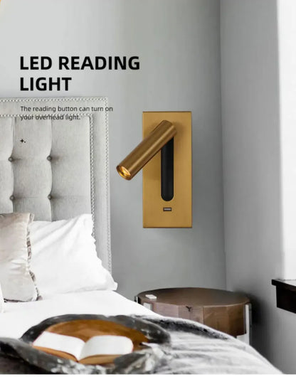 Verthara Premium Adjustable USB Bedside Reading Wall Sconce