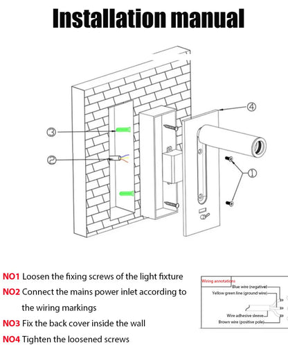 Verthara Premium Adjustable USB Bedside Reading Wall Sconce