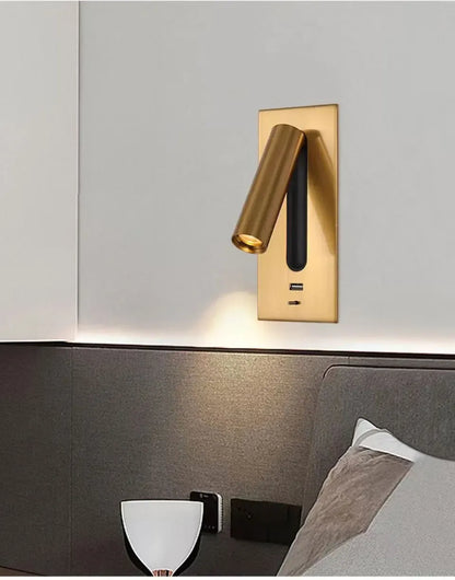 Verthara Premium Adjustable USB Bedside Reading Wall Sconce