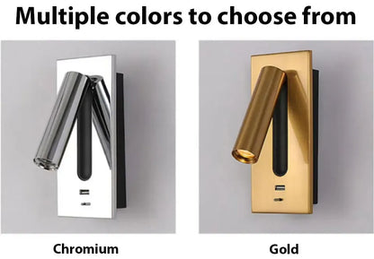 Verthara Premium Adjustable USB Bedside Reading Wall Sconce
