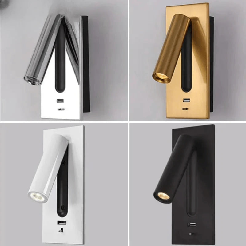Verthara Premium Adjustable USB Bedside Reading Wall Sconce