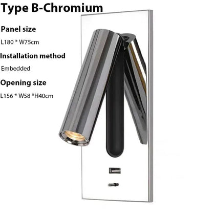 Verthara Premium Adjustable USB Bedside Reading Wall Sconce