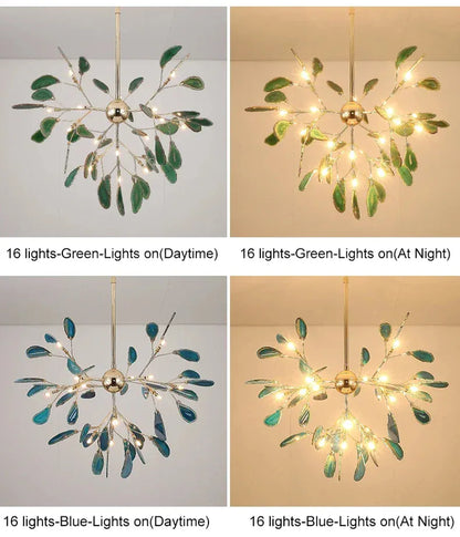 Verthara Premium Agate & Branch Pendant Light | Dimmable LED Chandelier