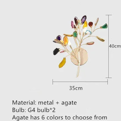 Verthara Premium Agate & Branch Pendant Light | Dimmable LED Chandelier Wall lamp / Cool white