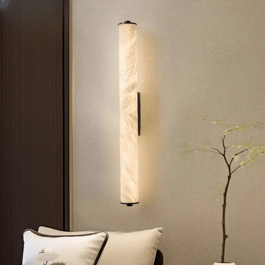 Verthara Premium Alabaster & Copper Marble Wall Sconce