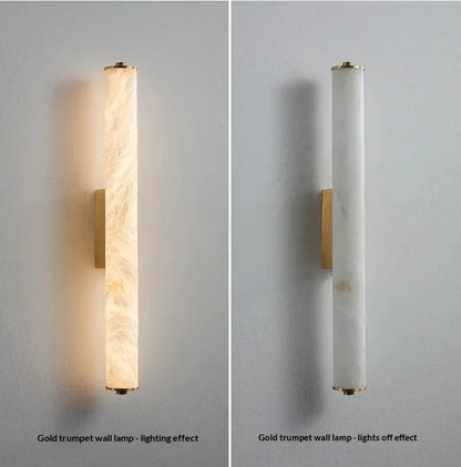 Verthara Premium Alabaster & Copper Marble Wall Sconce